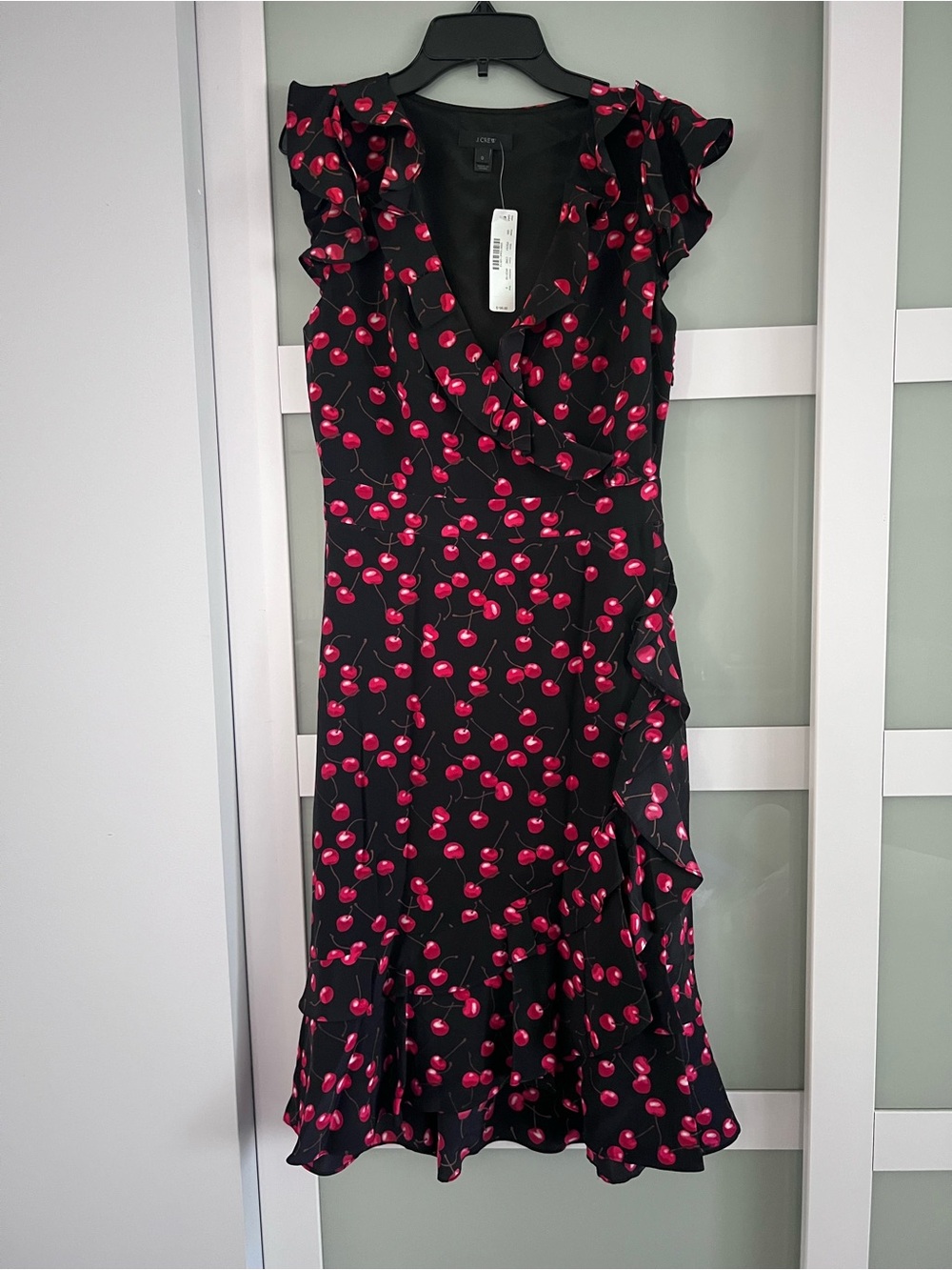 J.Crew cherry print midi dress size 0